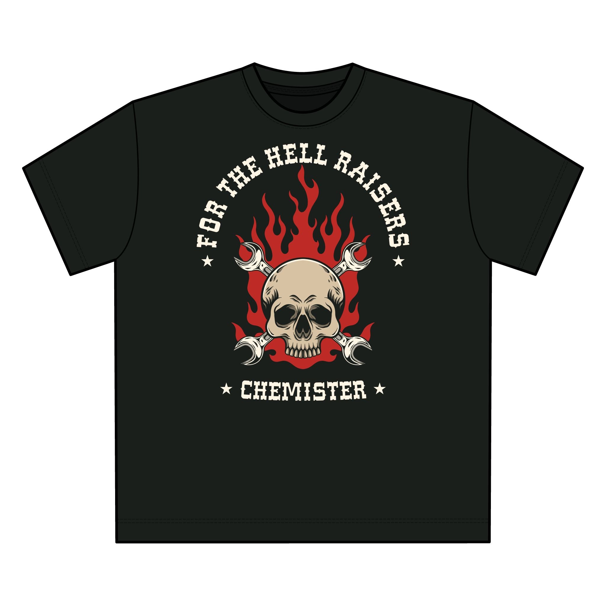 Chemister Skull on Fire T-Shirt (extra heavy)