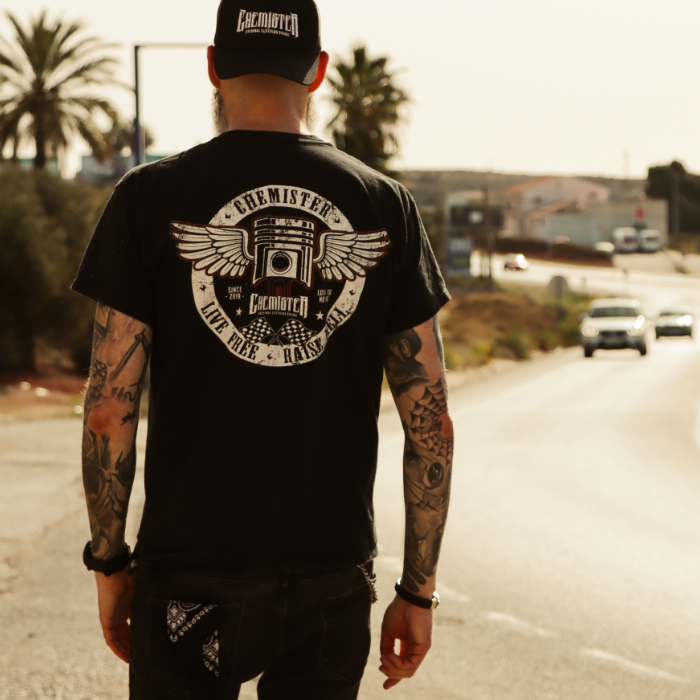Black Flying Motor T-Shirt